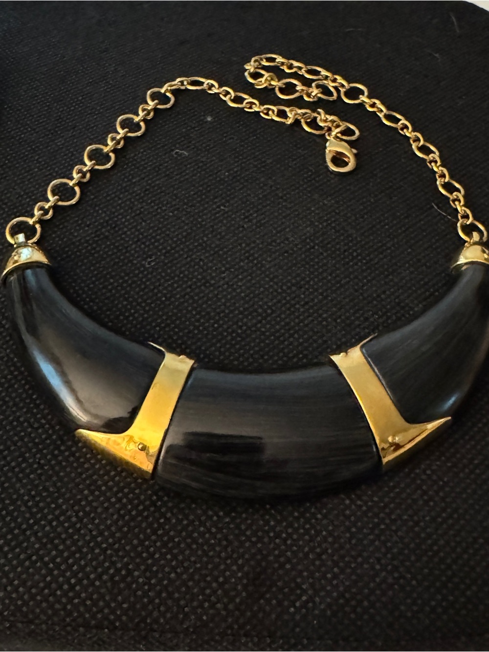 Gold-Accent Black Collar Necklace - Women Jewelry